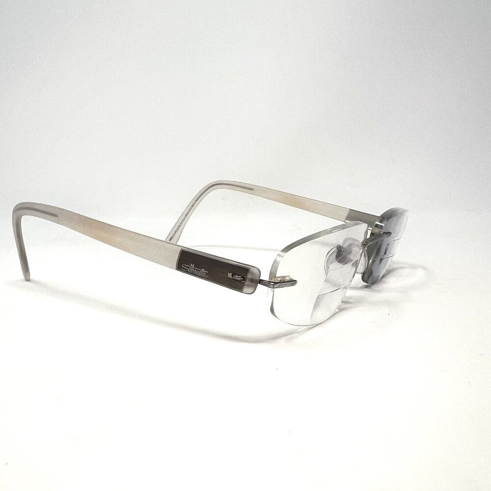 Silhouette 7608 10 6050 Titanium Silver Gray Rimless Eyeglasses Frames